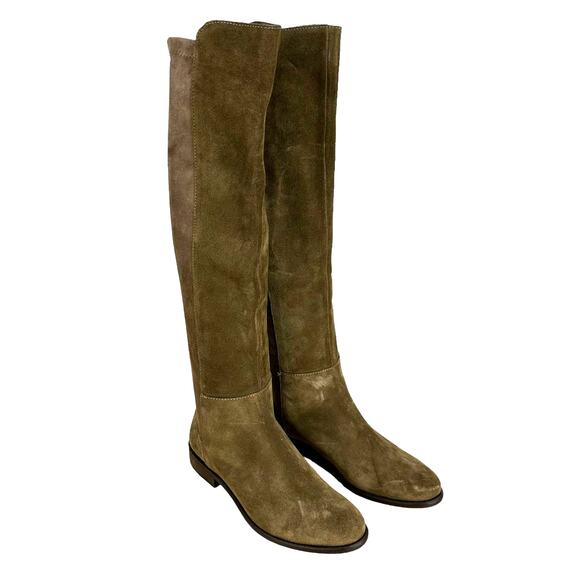 Cordani NWOB Bethanie Knee High Boot Sesame Suede Size 36 (US 6) Stretch Panel - Picture 1 of 8